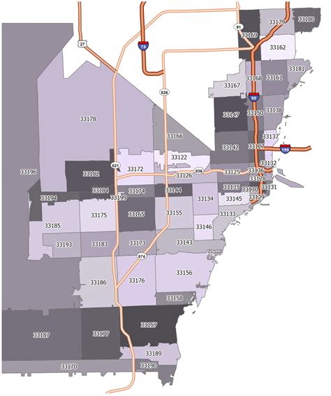 Miami Zip Code Map - GIS Geography