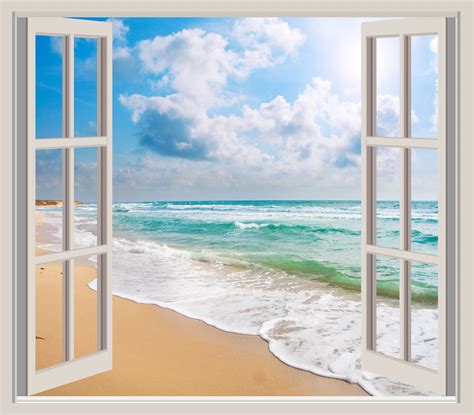 Beach View Through Window Free Stock Photo - Public Domain Pictures