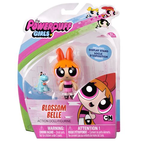 The Powerpuff Girls, 2 Inch Action Doll with Stand, Blossom with Pet ...