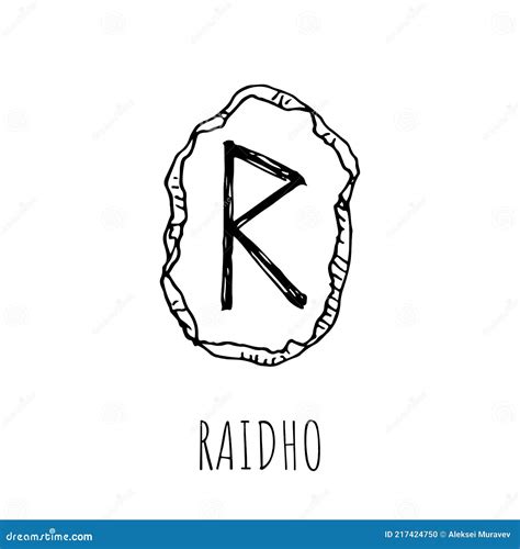 Raidho Rune Written On A Stone. Vector Illustration. Isolated On White ...