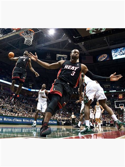 "LeBron James Dwyane Wade Iconic Dunk" Poster for Sale by maxomillions ...