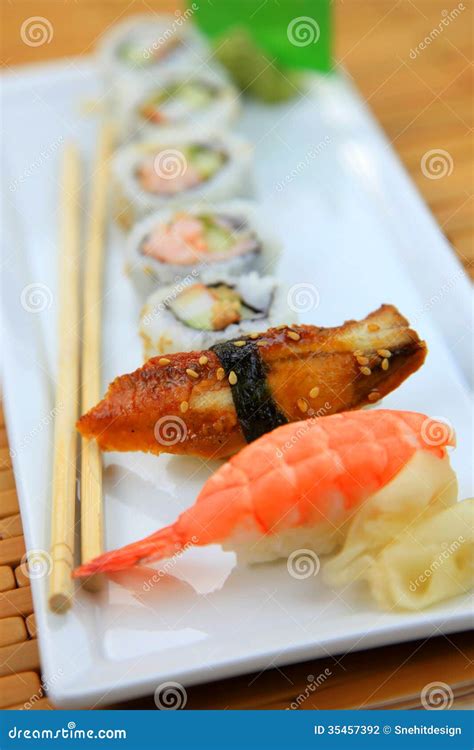 Sushi platter stock photo. Image of salmon, maki, sushi - 35457392