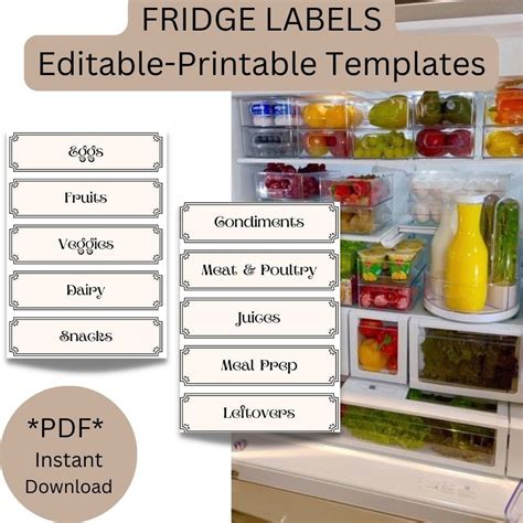 Minimalistic Fridge Storage Labels for Kitchen and Pantry Organization ...