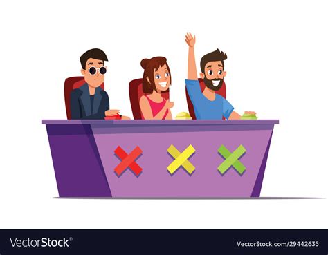 Talent show judges flat Royalty Free Vector Image