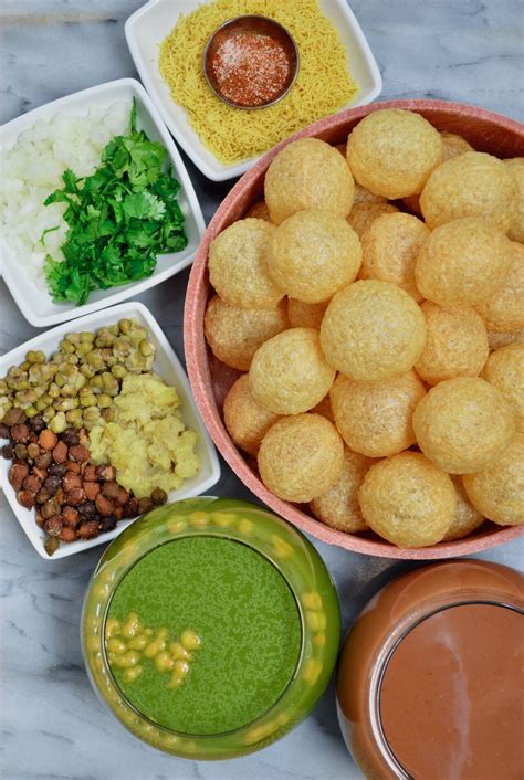 Pani Puri with Tamarind Chutney and Mung Bean Potato Filling Recipe ...