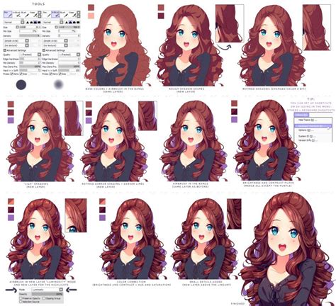 Hyan Style - Shading curly brown hair by Hyan-Doodles | 애니메이션 그림, 애니메이션 ...