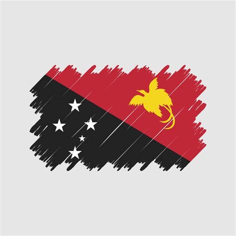 Papua New Guinea Flag Brush Vector. National Flag 10960807 Vector Art ...