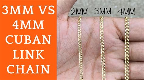 3mm vs 4mm Cuban Link Chain - YouTube