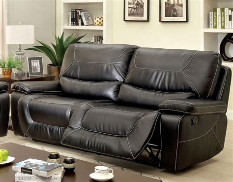 Sofa Recliner Reviews: Black Leather 2 Seater Recliner Sofa