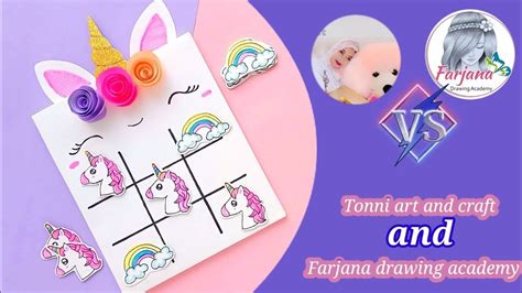 Tonni art and craft VS Farjana drawing academy / Unicorn paper game / # ...