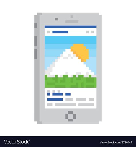 Pixel art style smartphone gadget isolated Vector Image