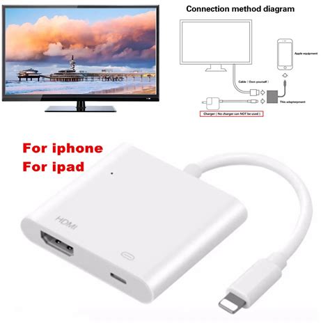 Light to AV HDMI/HDTV TV Digital Cable Adapter For iPhone to HDMI ...