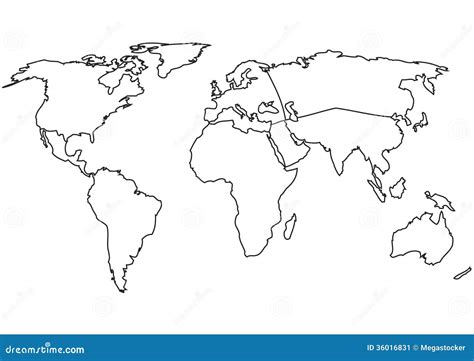 Outline Map Of The World Clipart