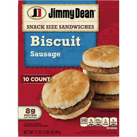 Jimmy Dean® Snack Size Sausage Biscuit Sandwiches, 10 Count (Frozen ...