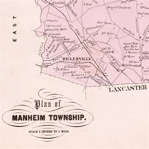 1864 Map of Manheim Township, Lancaster County, PA – Uncharted Lancaster