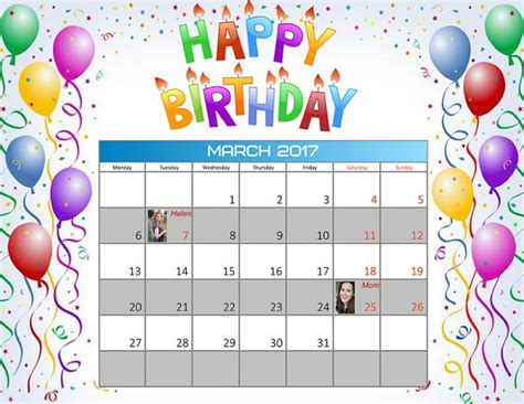 table-birthday-calendar | Creative Photo Design Blog