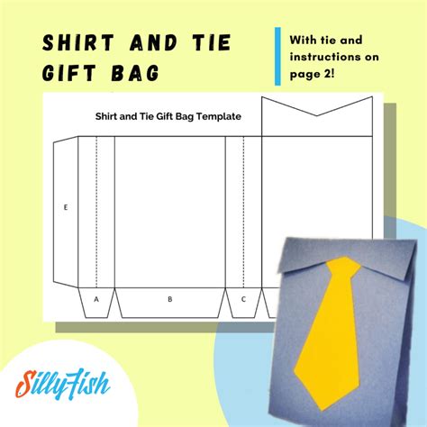 Shirt and Tie Gift Bag Template with Instructions - Silly Fish Learning