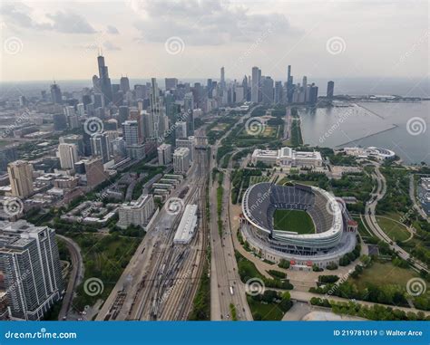 Aerial View of Soldier Field in Chicago Illinois Stock Image - Image of ...