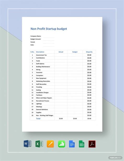 Editable 5 Nonprofit Budget Templates Sample Example Format Non Profit ...