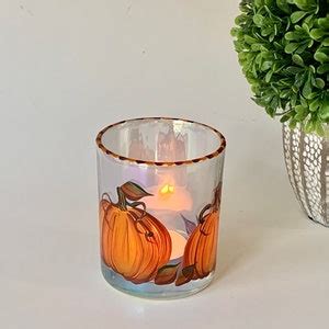 Painted Pumpkin Candle Holder Fall Pumpkin Decor Autumn - Etsy