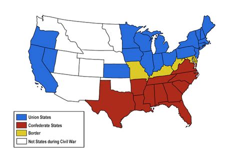 American Civil War State Map - Cristy Claudetta