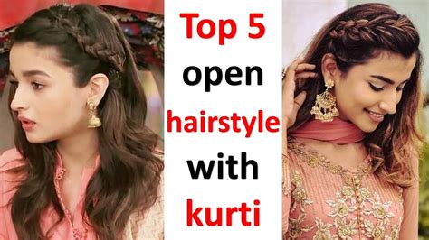 top 5 open hairstyle for kurti || party hairstyles || hair style girl ...