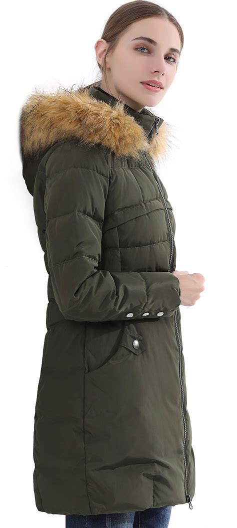 Epsion Women's Hooded Thickened Long Down Jacket Winter Down Parka ...