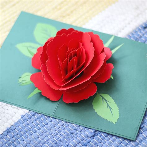 Rose Pop Up Card | Wholesale greeting cards, Pop up cards, Origami crafts