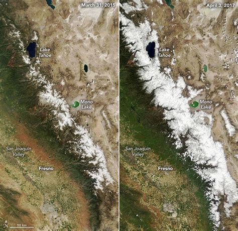 Space photos show intense drying of California mountains | Mashable