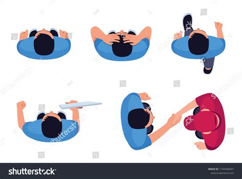 Man Position Flat Vector Illustrations Set Stock Vector (Royalty Free ...