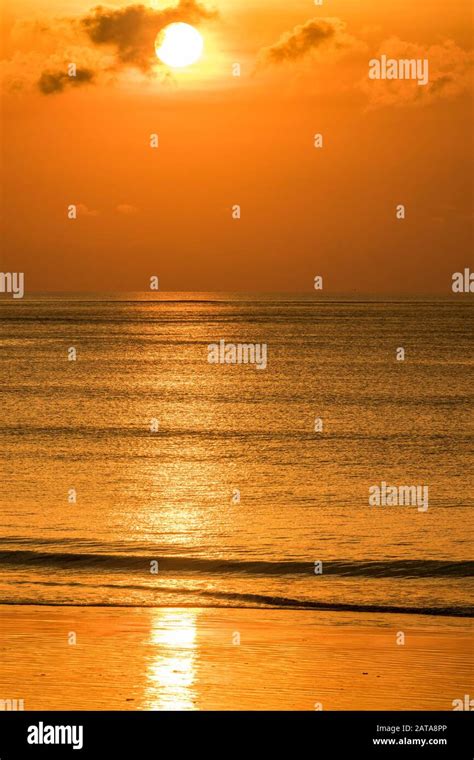 Sunset at Jimbaran Bay, Bali, Indonesia Stock Photo - Alamy