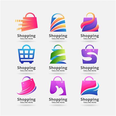 Premium Vector | Collection of shopping bag logo design