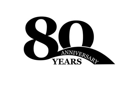 80 anni anniversario semplice logo design piatto | Vettore Premium