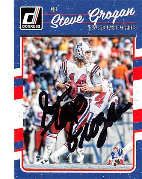 Steve Grogan autographed football card (New England Patriots) 2016 ...