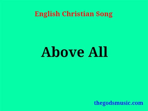 Above All Song Lyrics