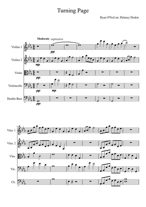 Turning page sleeping at last sheet music - miamilinda