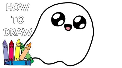 Cute Ghost Drawing - How to draw a cartoon ghost. - Goimages Ily