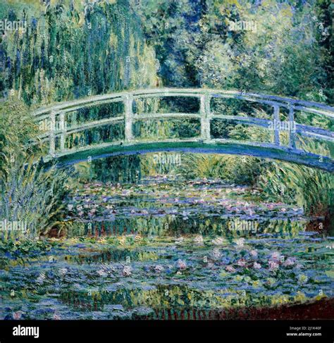 Claude Monet's Water Lilies and Japanese Bridge (1899) famous painting ...