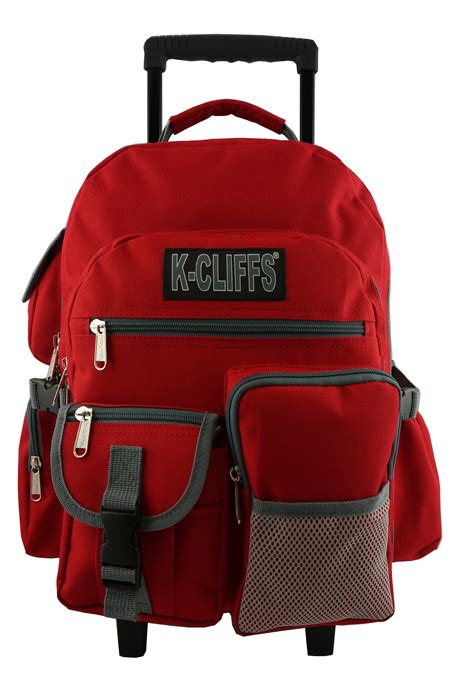 Rolling Backpack Heavy Duty School Backpack with Wheels Deluxe Rolling ...