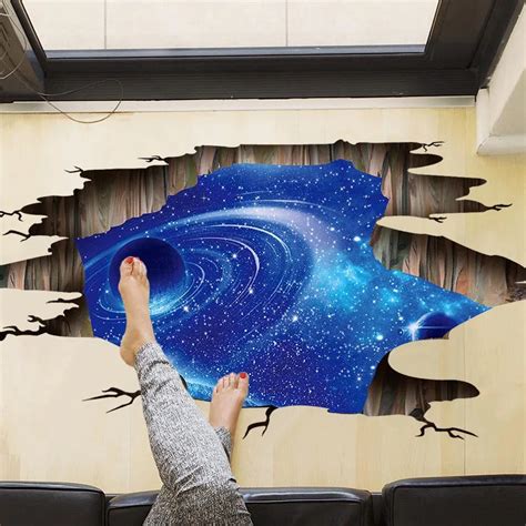 Outer Space Planets 3D Wall Stickers Cosmic Galaxy Wall Decals for Kids ...