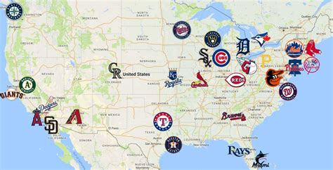 MLB Teams Map, Baseball Stadium Map Poster | ubicaciondepersonas.cdmx ...