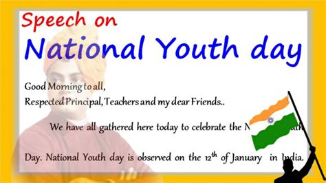 speech on National youth day in English 2024 National youth day speech ...