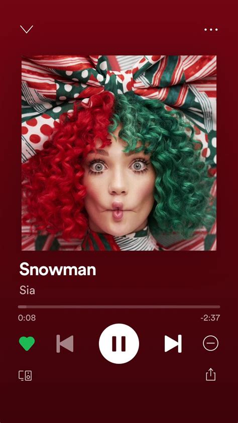 Sia-Snowman | Music collage, Music album cover, Spotify music