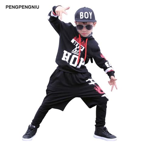 PENGPENGNIU Boys Hip Hop Outfit Kids Street Dance Costume Girls 3 Piece ...