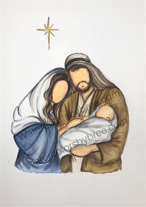 beautiful watercolor picture of Jesus' birth | Christmas paintings ...