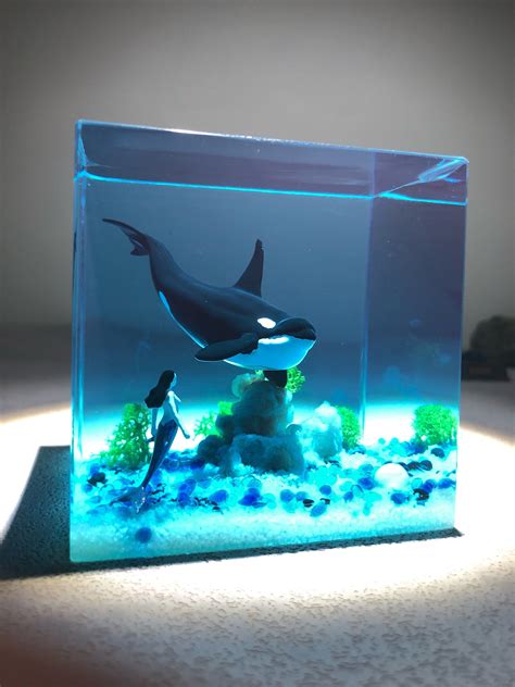 Resin Art Epoxy Resin Diorama Home Desk Decor Ocean Landscape Handmade ...