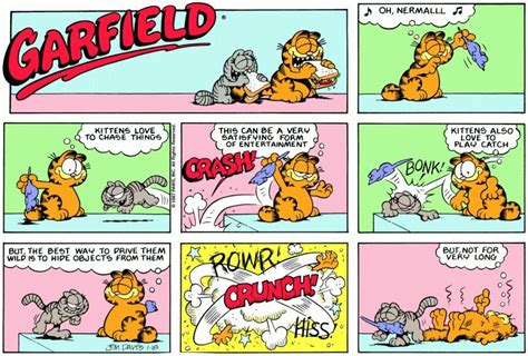 Garfield tricks Nermal | Garfield comics, Garfield, Comics