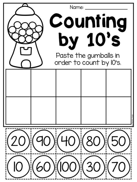 Count By 10s Worksheet For Kindergarten | Ws.househos.org