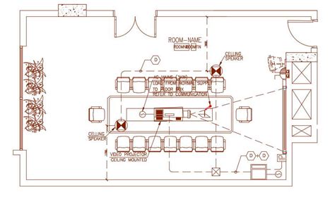 Conference Room Design Layout Architecture Plan - Cadbull