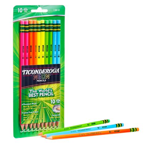 Ticonderoga Neon No 2 Pencils, Pre Sharpened Pencil, 10 Ct - Walmart ...